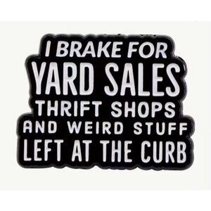 YARD SALES THRIFTING Backpack Lapel Enamel Pin NEW